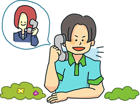 電話相談する男性