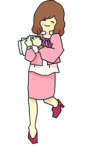 喜ぶ朝日リビング女性プランナー