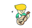 ギターを弾く少年